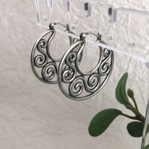 James Avery Retired Open Scroll Hoop Ear Hooks Sterling Silver (RARE)
